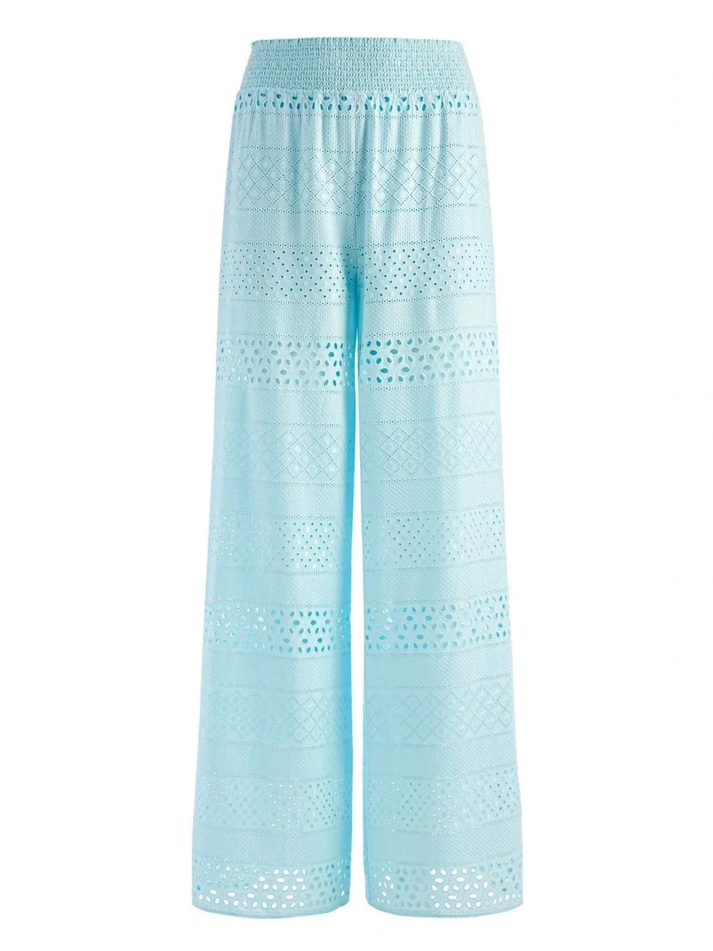 Alice + Olivia Russell High Waisted Eyelet Pant in Powder Blue Small